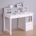 Deluxe White Wood Computer Desk with Hutch