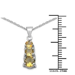 Sterling Silver Round-cut Citrine Journey Necklace