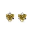 Sterling Silver Trillion-cut Citrine Stud Earrings