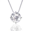14k White Gold Round-cut Moissanite Solitaire Necklace