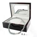 Grey FW Pearl 2-piece Jewelry Set with Gift Box (7-8 mm)