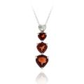 Glitzy Rocks Sterling Silver Garnet and Diamond Accent Heart Necklace