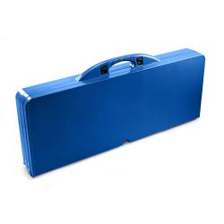 Picnic Time Blue Folding Table with Seats