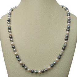 DaVonna 24-inch Dark Multi-colored Freshwater Pearl Strand (6.5-7 mm)