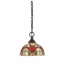 Tiffany-style Bronze Finish Mini Pendent