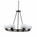 Atomique White Glass 6-light Chandelier