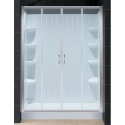 DreamLine 32x60-inch Clear Glass Complete Bathtub Replacement Shower Kit