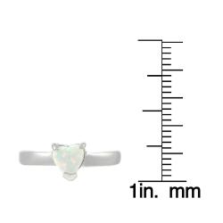 Sterling Silver Heart-cut White Opal Ring