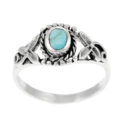 Sterling Silver Oval-cut Turquoise Ring