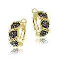 18k Gold over Sterling Silver 3/5ct Champagne Diamond 'S' Design Earrings