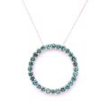 10k White Gold 2ct TDW Blue Diamond Circle Necklace