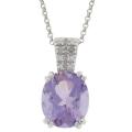Sterling Silver Amethyst and Diamond Accent Necklace