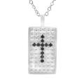 Sterling Silver Black CZ Cross Necklace