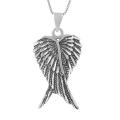 Sterling Silver Oxidized Angel Wings Necklace