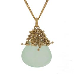 Gold Plated Sterling Silver Chalcedony Necklace