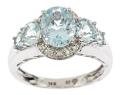 Dyach 14k White Gold Aquamarine and Diamond Accent Ring