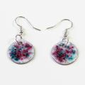 Enamel over Copper Blue and Purple Round Confetti Earrings (Chile)