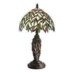 Tiffany-style Stained Glass Bronze Finish Table Lamp