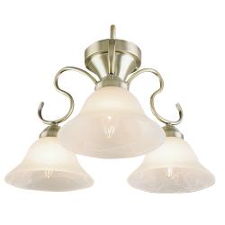 Brushed Nickel Semi-flush 3-light Chandelier