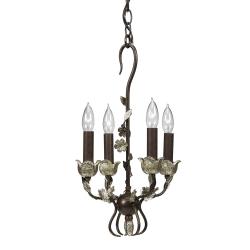 Silver Wrought Iron 4-light Mini Chandelier