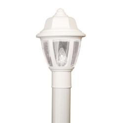 White 1-light Outdoor Post Head Lamp