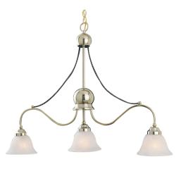 Satin Brass 3-light Hanging Light Fixture