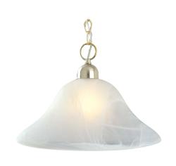 Satin Brass 1-light Pendant with Alabaster Glass