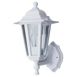 White Outdoor 1-light Clear Glass Wall Light