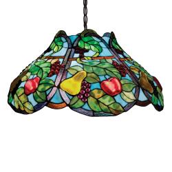 Bronze Tiffany-style Fruit Motif 2-light Pendant