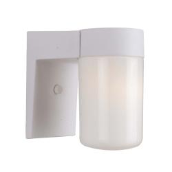 White 1-light Outdoor Wall Fixture.