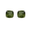 10k White Gold Cushion-cut Peridot Stud Earrings