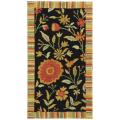 Handmade Jardine Black Wool Runner (2'6 x 4'6)