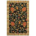Handmade Jardine Black Wool Rug (3'6 x 5'6)