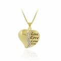 Goldplated Silver Diamond Accent 'Love' Heart Necklace