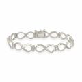 Sterling Silver Diamond Accent Infinity Link Bracelet