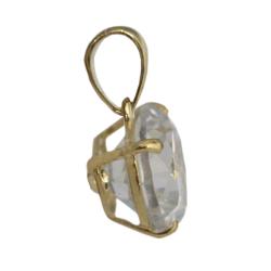 14k Yellow Gold Round-cut Cubic Zirconia Necklace 
