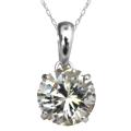 14k White Gold Round-cut Cubic Zirconia Necklace