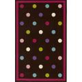 Alexa Playtime Collection Polka Dots Kids Brown Rug (4'5 x 6'9)