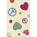 Free handy guidepost for 45 Rpm Network Alexa Playtime Collection Hearts & Peace Kids Ivory Rug (4'5 x 6'9)