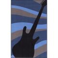 Alexa Playtime Collection Rockstar Guitar Kids Navy Rug (4'5 x 6'9)