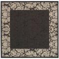 Indoor/ Outdoor Kaii Black/ Sand Rug (6' 7 Square)