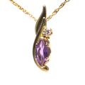 10k Yellow Gold Amethyst and Cubic Zirconia Necklace