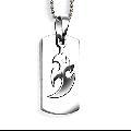Stainless Steel Two-piece Laser-cut Dog Tag Necklace