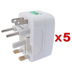 Universal World-wide Travel Charger Adapter Plug (Pack of 5)