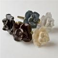 Set of 6 Ceramic Flower Knobs (India)