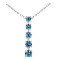 14k White Gold 1/4ct TDW Blue Diamond Journey Necklace