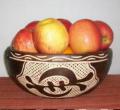 Wood and Brass Tribal Decorative Fruit Bowl (Ghana)
