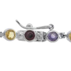 Sterling Silver Multi Gemstone Tennis Bracelet
