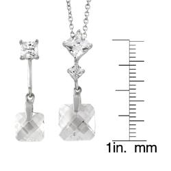 Sterling Silver Clear Necklace and Earring Set