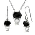 Tressa Sterling Silver CZ Necklace and Earring Set